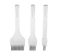 Juego de herramientas de punzón de acero blanco 2/5/10, perforadoras de cuero para manualidades, juego de cinceles de costura para cordones, perforadora de dientes para manualidades en cuero(3.0mm)