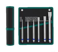 Juego de herramientas de punzón de rodillo plano de 6 piezas, punzón de uñas para construcción de kit de armas, kit de reparación de relojes y extracción de pasador de disparo con bolsa de