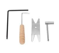 Juego de Herramientas de Reparacin de Guitarra, Diseo Ergonmico, Mango de Madera, Llave Hexagonal para Guitarra, Llave de Vaso, de Vaso de Alta Dureza, 4 Unids/set