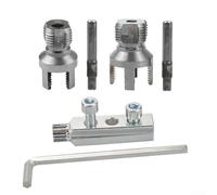 Juego de herramientas de rosca hexagonal de 2 piezas que combina rosca interna y externa con extractor de alambre roto herramienta de enhebrado de tubos de PVC de acero para reparación de fontanería y