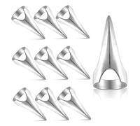 Juego de Herramientas de separación de Cabello, 10 pcs Herramientas de Trenza de Punto Plateado con Anillo de Dedo, Anillos de seccionamiento de Trenzas para el Cabello, Anillos de uñas para tre