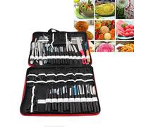 Juego de herramientas de tallado culinario, 80PCS / Set Juego de herramientas de pelado de tallado culinario portátil Guarnición de corte Juego de herramientas de tallado en rodajas para alimentos de
