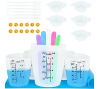 Juego de herramientas de tazas medidoras de silicona para resina, antiadherentes, número negro 250 y tazas de mezcla epoxi de 100 ml, tazas de color para moldes, fabricación de joyas