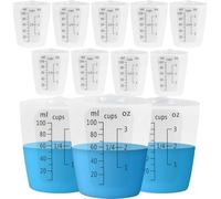 Juego de herramientas de tazas medidoras de silicona para resina, antiadherentes, número negro 250 y tazas de mezcla epoxi de 100 ml, tazas de color para moldes, fabricación de joyas (100ml)