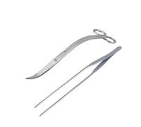 Juego de Herramientas de Tijera for Acuario, Tijeras onduladas, Pinzas for Plantas, Hierba, Herramientas de Limpieza Inoxidable, Palas for peceras, Accesorios for Acuario (Color : 2 pcs set-01)