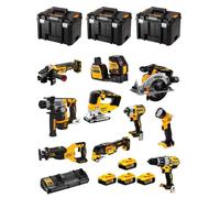 Juego de herramientas DeWALT DCK1012P4T (DCD796+DCF887+DCS565+DCS382+ DCS356+DCS334+DCH172+DCG405+DCE088NG18+DCL040+4x5,0Ah +DCB132+32+32+32+32+34 TSTAKVI)