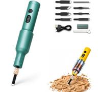 Juego de herramientas eléctricas para tallar madera - Amarillo, 5 cuchillas | Cincel inalámbrico para madera con 51020 cuchillas reemplazables, recargable por USB-C