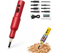 Juego de herramientas eléctricas para tallar madera - Amarillo, 5 cuchillas | Cincel inalámbrico para madera con 51020 cuchillas reemplazables, recargable por USB-C