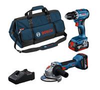 Juego de herramientas inalámbricas BOSCH de 18 V (GSR+GWS+2x4.0Ah+cargador GAL) 0615A5007N