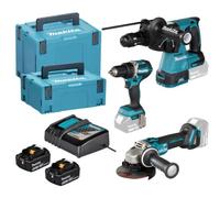 Juego de herramientas inalámbricas MAKITA de 18 V (DDF484 + DGA504 + DHR243) DLX3195JX1