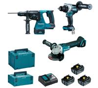 Juego de herramientas inalámbricas MAKITA DGA506 + DHR243 + DDF492 Li-ion LXT 18V/5.0Ah DLX3202TJ
