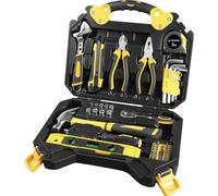 Juego De Herramientas Manual Fieldmann Fdg 5006-60r De 60 Piezas Con Llave Ajustable De 8", Alicates, Martillo 340 G, Llaves Allen 1,5-10 Mm Y Maletín Plástico