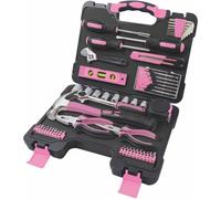 Juego De Herramientas Manuales Fieldmann Fdg 5010-53r De 53 Piezas Rosa En Maletín, Alicates, Carraca Con Vasos, Llaves Allen, Destornilladores, Martillo Y Nivel