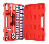 Juego de herramientas mecánico Juego Herramientas Mecánicas 32 Uds Tomas Estándar Y Profundas De 1/2" Juego Llaves Trinquete Kits Herramientas Mecánicas Para Reparación De Automóviles