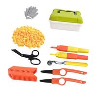 Juego de herramientas multifuncionales de corte de cartón para niños, caja de herramientas segura y fácil de usar para proyectos de manualidades creativas y manualidades ergonómicas redondeadas con