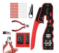 Juego de Herramientas para Crimpar Cables - Multifuncional y Manual | Crimpadora Manual y Pelacables - para Profesionales Técnicos Aficionados Taller Casa y Fábrica