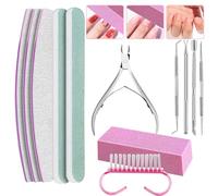 Juego de herramientas para el cuidado de uñas, juego de cortaúñas, herramientas de manicura, juego de cuidado de uñas de acero inoxidable. Las herramientas de uñas incluyen alicates para cutículas y