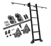 Juego de herramientas para escalera corrediza - Sistema de riel ajustable para biblioteca de 3.3 a 24 pies para el hogar interior y loft - Kit de rodillos Teles de 600 cm (no incluye escalera)