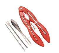Juego de herramientas para galletas de mariscos - 4 utensilios de conjunto de herramientas de recogida de de acero inoxidable | Herramientas ergonómicas antideslizantes de mariscos