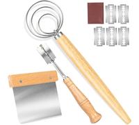 Juego de herramientas para hacer pan (3 pzs): batidor danés, rascador de banco y bread lame - ideal para hornear pan de masa madre