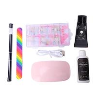 Juego de herramientas para manicura, lámpara secadora de uñas, extensión de archivos, pegamento, herramienta de extensión de manicura (Transparente)