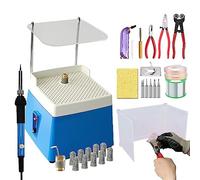 Juego de herramientas para manualidades de vidrio, máquina amoladora eléctrica y kit de soldador para principiantes, incluye brocas de amoladora para corte de mosaico y vidrieras, suministros de