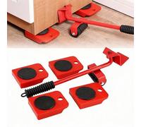 Juego de herramientas para mover muebles, palanca de altura ajustable, 4 ruedas deslizantes para sofá pesado, refrigerador en movimiento