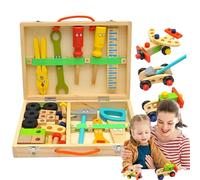 Juego de herramientas para niños, juguete educativo de madera para construcción - Kit de juguetes de herramientas para niños | Para niños y niñas de 2 a 4 años para casa, sala de juegos, guardería