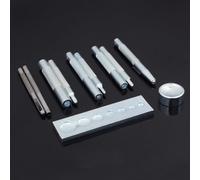 Juego de herramientas para perforar agujeros y remaches de cuero con 11 piezas, incluye múltiples bases de troquel y perforadores huecos para trabajar con cierres a presión y remaches