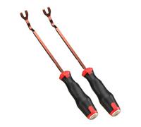 Juego de herramientas para quitar molduras de puerta de coche, acero al carbono tratado térmicamente con acabado cromado para cierres de plástico y clips de tapicería (pequeño y grande)