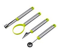 Juego de herramientas para tallar frutas, pala de melón de 4 piezas para pelar | Juego de herramientas para esculpir frutas de cocina profesional para melón portátil para cortador de aguacate Delr