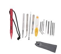 Juego de Herramientas para Tejer con Agujas de Paracord de 14 Piezas, Kit para Tejer Pulseras de Bricolaje, Agujas de Coser de aleación de Aluminio y Acero Inoxidable con (Conjunto rojo de 14 piezas.)