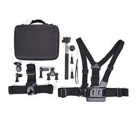 Juego de Herramientas portátil 12 en 1 para cámaras de acción, Kit Universal de Accesorios para cámaras de acción con Soporte de cinturón para el Pecho, Palo selfi y Montura para