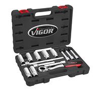 Juego de herramientas ViGOR para amortiguadores V6452, incl. carraca reversible abierta SW 21 mm, insertos hexagonales SW 16-24 mm, insertos para destornillador, alargador