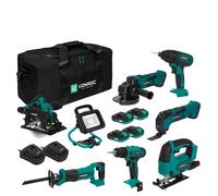 Juego de herramientas VPower 20V - 2.0Ah | Incl. 7 máquinas, 4 baterías y 2 cargadores rápidos