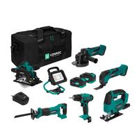 Juego de herramientas VPower 20V - 4.0Ah | Incl. 2 baterías, cargador y bolsa de herramientas de alta resistencia