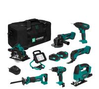 Juego de herramientas VPower 20V - 4.0Ah | Incl. 7 máquinas, 2 baterías y un cargador rápido