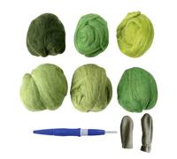 Juego de hilos de lana de fibra de 6 colores, hilo de lana de fieltro suave para hilados hechos a mano, tejido y materiales de manualidades, 10 g/color (juego B)