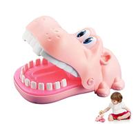 Juego de hipopótamo de mordedura interactiva - Juguete de reacción de reacción Divertida | Juego de desafío de Dientes para niños para casa, Suministros Escolares, bromas de Hallo