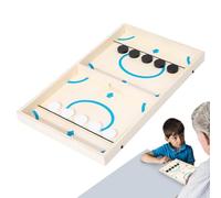 Juego de Hockey Sling Puck: de tirachinas Familiar, desafío de Velocidad de Mesa de Madera, Equipo Ganador de Estilo clásico de futbolín | Divertido Juego de Mesa rápido Sling Puck para niños, a
