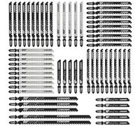 Juego de hojas de sierra de calar, CGBOOM 60 piezas de accesorios para sierras de calar, hoja de sierra de calar con mango en T y caja de plástico para madera y metal…