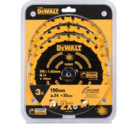 Juego de hojas de sierra DeWALT (DT10304) 190 x 30 mm, 24 dientes (3 piezas) DT10399