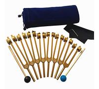 Juego De Horquillas De Afinación De 8 Piezas, 7 Chakras + 1 Alma, 126,22 Hz, 136,1 Hz, 141,27 Hz, 172,06 Hz, 194,18 Hz, 210,42 Hz, 221,23 Hz, 272,2 Hz, Con Martillo De Silicona Y Bolsa