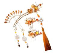 Juego de horquillas tradicionales chinas con detalles de borlas, accesorios para el cabello, colección de palos de pelo hechos a mano de aleación para mujer