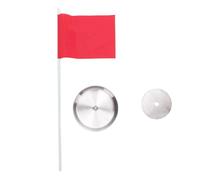 Juego de hoyos con bandera de golf Petjoyful, de acero inoxidable, con dos capas de asta para bandera.