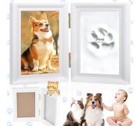 Juego de Huellas de Perro y Gato, Molde de yeso 3D - Caja de Recuerdos, Conjunto de Marco de Fotos y Huellas de Patas, para Marco de Fotos con Estampado de pata de Mascota y Juego de Sellos