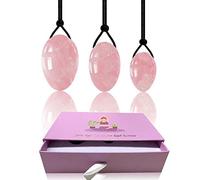 Juego de huevos Yoni de cuarzo rosa Bolas Bolas de Kegel Reparación de pared Suelo pélvico Ejercicio muscular Masajeador Huevos de jade Caja de regalos Huevos Yoni rosados