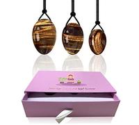 Juego de huevos Yoni de cuarzo rosa Bolas Bolas de Kegel Reparación de pared Suelo pélvico Ejercicio muscular Masajeador Huevos de jade Caja de regalos-Ojo de tigre Huevos Yoni