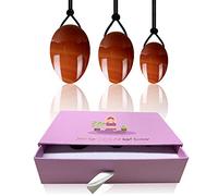 Juego de huevos Yoni de cuarzo rosa Bolas Bolas de Kegel Reparación de pared Suelo pélvico Ejercicio muscular Masajeador Huevos de jade Caja de regalos-Ágata roja Huevos Yoni