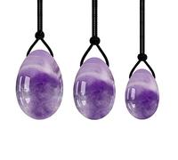 Juego De Huevos Yoni De Cuarzo Rosa, Huevos De Jade Naturales Perforados, Bolas De Kegel De Amatista, Ejercicio De Kegel, Bola De Jade, Huevo De Masaje Para Apretar,conjunto 5